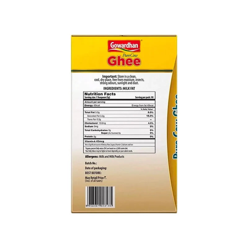 Gowardhan Pure Cow Ghee 1 L Tetra Pack