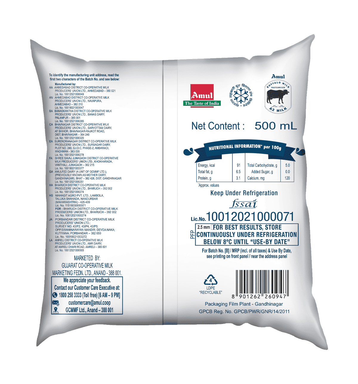 Amul A2 Buffalo Fresh Milk